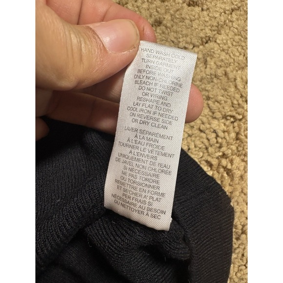 Philosophy Sweater Blouse Women XS Black Scalloped Neckline & Wrists Classy - Picture 4 of 6